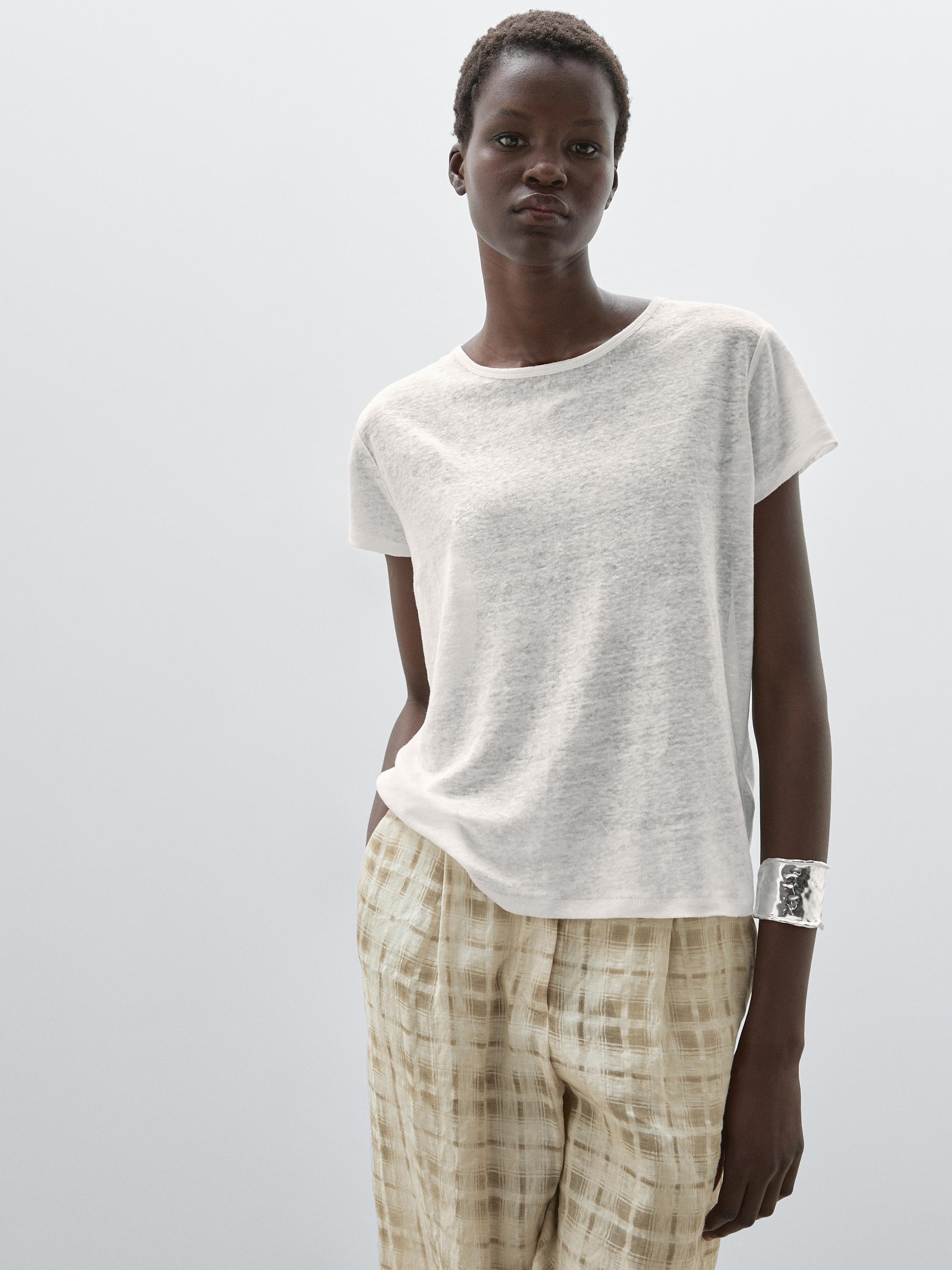 100% linen short sleeve T-shirt